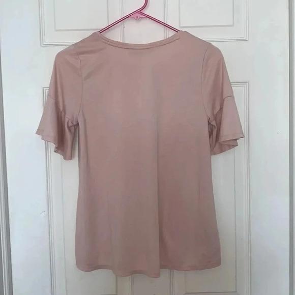 Loft Pink Bell Sleeve Top Size S - Picture 3 of 4